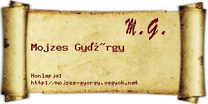 Mojzes György névjegykártya