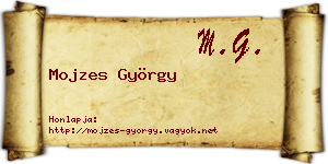 Mojzes György névjegykártya